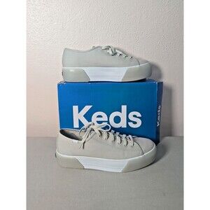 Keds Women's Triple Up Platform Sneakers - White & Gray Canvas Fashion Size 10
